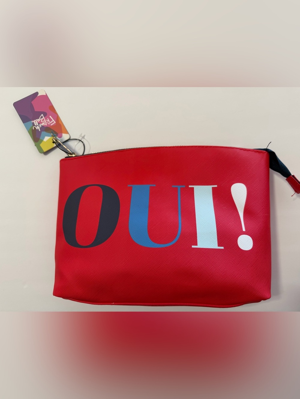 French Bull "OUI!" Red Makeup
Cosmetic Bag Pouch NWT
